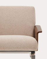 3-Sitzer-Sofa Amsen in Hellbraun aus Nussbaumsperrholz und Beinen aus em gebürsteten Edelstahl 190 cm FSC 100 % von Kave Home – Produktbild 7