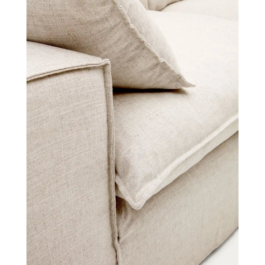 3-Sitzer-Sofa Anarela mit abnehmbarem Bezug aus Leinen und Viskose in Beige, 260 cm, FSC Mix Credit von Kave Home – Bild 10