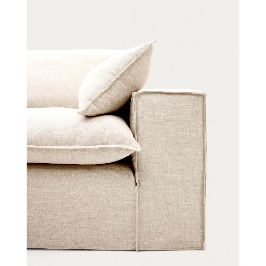 3-Sitzer-Sofa Anarela mit abnehmbarem Bezug aus Leinen und Viskose in Beige, 260 cm, FSC Mix Credit von Kave Home – Bild 9