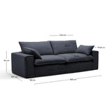 3-Sitzer-Sofa Anarela mit abnehmbarem Bezug aus Leinen und Viskose in Dunkelgrau, 260 cm, FSC Mix Credit von Kave Home – Bild 2