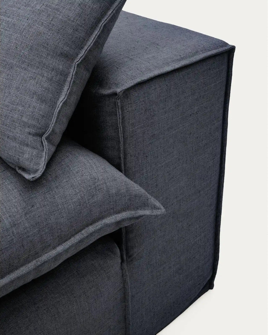 3-Sitzer-Sofa Anarela mit abnehmbarem Bezug aus Leinen und Viskose in Dunkelgrau, 260 cm, FSC Mix Credit von Kave Home – Bild 6