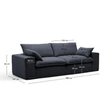 3-Sitzer-Sofa Anarela mit abnehmbarem Bezug aus Leinen und Viskose in Dunkelgrau, 280 cm, FSC Mix Credit von Kave Home – Bild 3