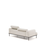 3-Sitzer-Sofa Aurum aus ecrufarbener Chenille mit verstellbarem Kopfteil und mattgrauer Metallbasis 234 cm FSC Mix Credit von Kave Home – Bild 10