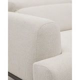3-Sitzer-Sofa Aurum aus ecrufarbener Chenille mit verstellbarem Kopfteil und mattgrauer Metallbasis 234 cm FSC Mix Credit von Kave Home – Bild 17