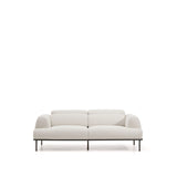 3-Sitzer-Sofa Aurum aus ecrufarbener Chenille mit verstellbarem Kopfteil und mattgrauer Metallbasis 234 cm FSC Mix Credit von Kave Home – Bild 6