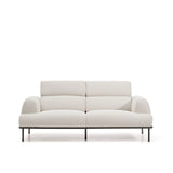 3-Sitzer-Sofa Aurum aus ecrufarbener Chenille mit verstellbarem Kopfteil und mattgrauer Metallbasis 234 cm FSC Mix Credit von Kave Home – Bild 7
