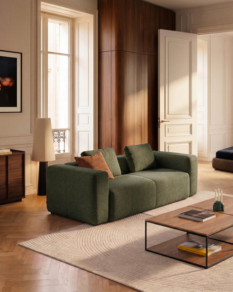 3-Sitzer-Sofa Blok in moosgrüner Chenille, 240 cm, FSC Mix Credit von Kave Home – Bild 2