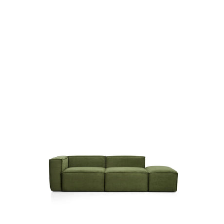 3-Sitzer-Sofa Blok mit Armlehne links und Pouf-Randmodul in Cord oder Chenille, 270 cm, FSC Mix Credit von Kave Home – Bild 1