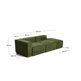3-Sitzer-Sofa Blok mit Armlehne links und Pouf-Randmodul in Cord oder Chenille, 270 cm, FSC Mix Credit von Kave Home – Bild 2