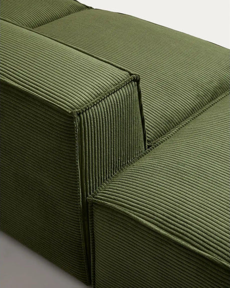 3-Sitzer-Sofa Blok mit Armlehne links und Pouf-Randmodul in Cord oder Chenille, 270 cm, FSC Mix Credit von Kave Home – Bild 5
