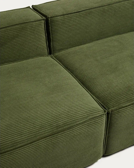 3-Sitzer-Sofa Blok mit Armlehne links und Pouf-Randmodul in Cord oder Chenille, 270 cm, FSC Mix Credit von Kave Home – Bild 6