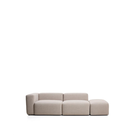 3-Sitzer-Sofa Blok mit Armlehne links und Pouf-Randmodul in beiger Chenille, 270 cm, FSC Mix Credit von Kave Home – Bild 1