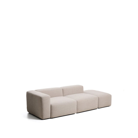 3-Sitzer-Sofa Blok mit Armlehne links und Pouf-Randmodul in beiger Chenille, 270 cm, FSC Mix Credit von Kave Home – Bild 2
