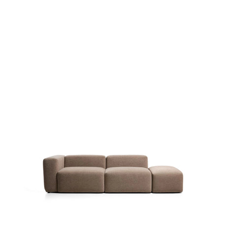 3-Sitzer-Sofa Blok mit Armlehne links und Pouf-Randmodul in brauner Chenille, 270 cm, FSC Mix Credit von Kave Home – Bild 1
