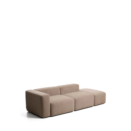 3-Sitzer-Sofa Blok mit Armlehne links und Pouf-Randmodul in brauner Chenille, 270 cm, FSC Mix Credit von Kave Home – Bild 2