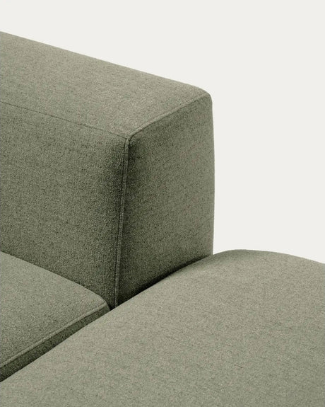 3-Sitzer-Sofa Blok mit Armlehne links und Pouf-Randmodul in moosgrüner Chenille, 270 cm, FSC Mix Credit von Kave Home – Bild 5