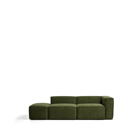 3-Sitzer-Sofa Blok mit Armlehne rechts und Pouf-Randmodul in Cord oder Chenille, 270 cm, FSC Mix Credit von Kave Home – Bild 1