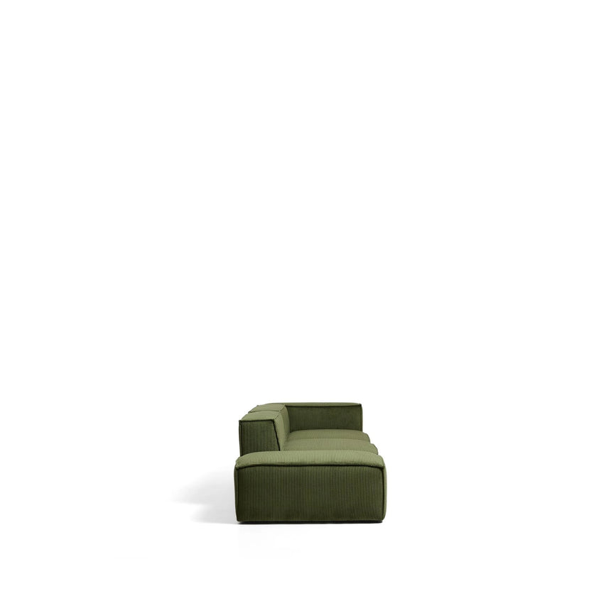 3-Sitzer-Sofa Blok mit Armlehne rechts und Pouf-Randmodul in Cord oder Chenille, 270 cm, FSC Mix Credit von Kave Home – Bild 3