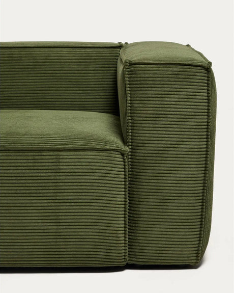 3-Sitzer-Sofa Blok mit Armlehne rechts und Pouf-Randmodul in Cord oder Chenille, 270 cm, FSC Mix Credit von Kave Home – Bild 6