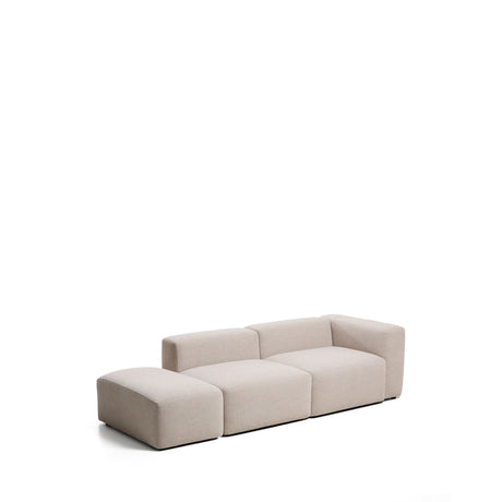 3-Sitzer-Sofa Blok mit Armlehne rechts und Pouf-Randmodul in beiger Chenille, 270 cm, FSC Mix Credit von Kave Home – Bild 3