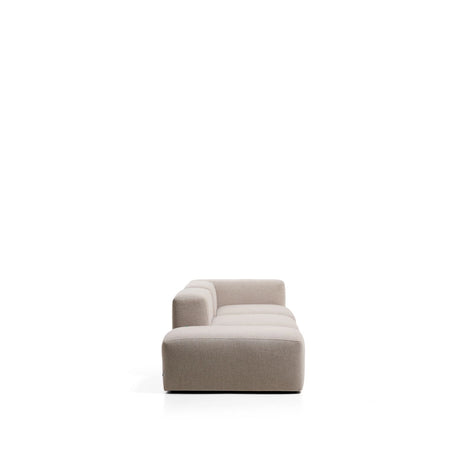 3-Sitzer-Sofa Blok mit Armlehne rechts und Pouf-Randmodul in beiger Chenille, 270 cm, FSC Mix Credit von Kave Home – Bild 4