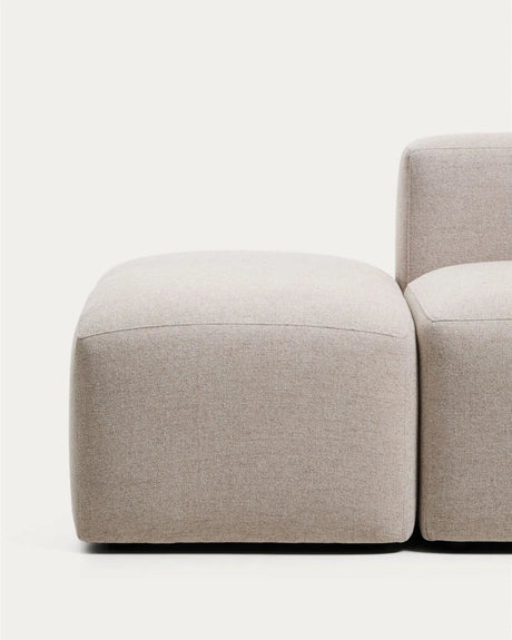 3-Sitzer-Sofa Blok mit Armlehne rechts und Pouf-Randmodul in beiger Chenille, 270 cm, FSC Mix Credit von Kave Home – Bild 5