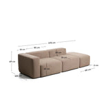 3-Sitzer-Sofa Blok mit Armlehne rechts und Pouf-Randmodul in brauner Chenille, 270 cm, FSC Mix Credit von Kave Home – Bild 2