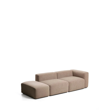 3-Sitzer-Sofa Blok mit Armlehne rechts und Pouf-Randmodul in brauner Chenille, 270 cm, FSC Mix Credit von Kave Home – Bild 3