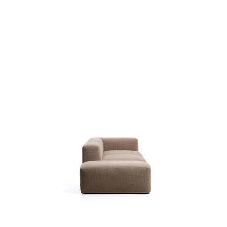 3-Sitzer-Sofa Blok mit Armlehne rechts und Pouf-Randmodul in brauner Chenille, 270 cm, FSC Mix Credit von Kave Home – Bild 4