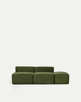 3-Sitzer-Sofa Blok mit Pouf-Randmodul in Cord oder Chenille, 240 cm, FSC Mix Credit von Kave Home – Bild 2