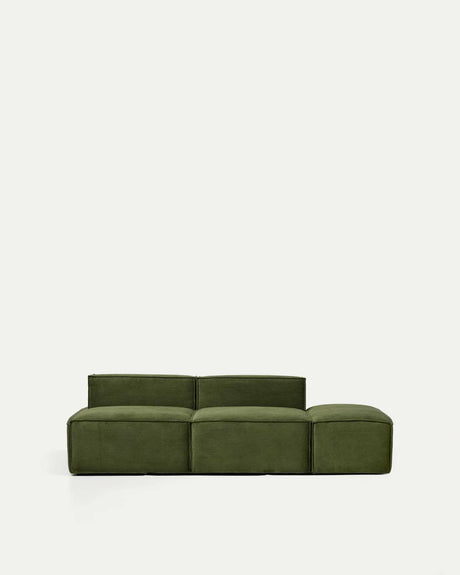 3-Sitzer-Sofa Blok mit Pouf-Randmodul in Cord oder Chenille, 240 cm, FSC Mix Credit von Kave Home – Bild 2