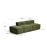 3-Sitzer-Sofa Blok mit Pouf-Randmodul in Cord oder Chenille, 240 cm, FSC Mix Credit von Kave Home – Bild 3