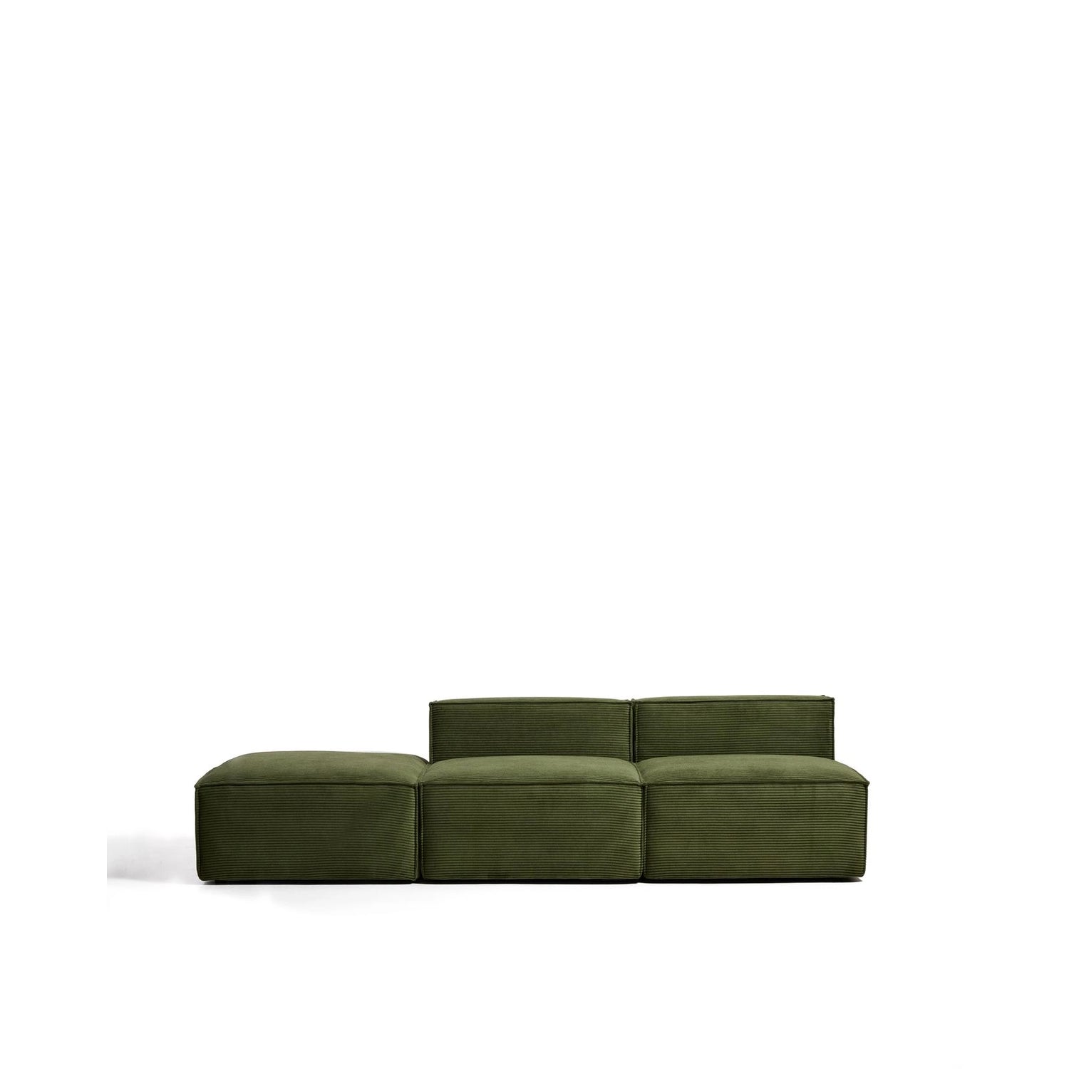 3-Sitzer-Sofa Blok mit Pouf-Randmodul in Cord oder Chenille, 270 cm, FSC Mix Credit von Kave Home – Bild 1