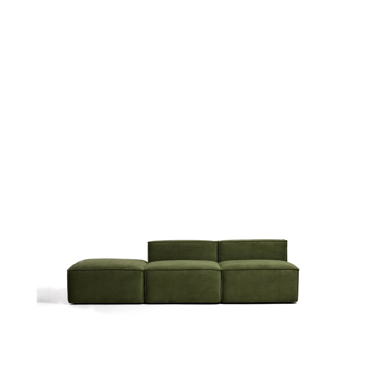 3-Sitzer-Sofa Blok mit Pouf-Randmodul in Cord oder Chenille, 270 cm, FSC Mix Credit von Kave Home – Bild 1