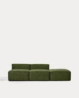 3-Sitzer-Sofa Blok mit Pouf-Randmodul in Cord oder Chenille, 270 cm, FSC Mix Credit von Kave Home – Bild 2