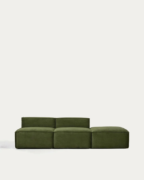 3-Sitzer-Sofa Blok mit Pouf-Randmodul in Cord oder Chenille, 270 cm, FSC Mix Credit von Kave Home – Bild 2