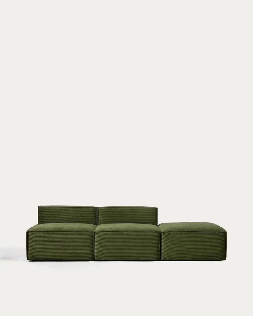 3-Sitzer-Sofa Blok mit Pouf-Randmodul in Cord oder Chenille, 270 cm, FSC Mix Credit von Kave Home – Bild 2