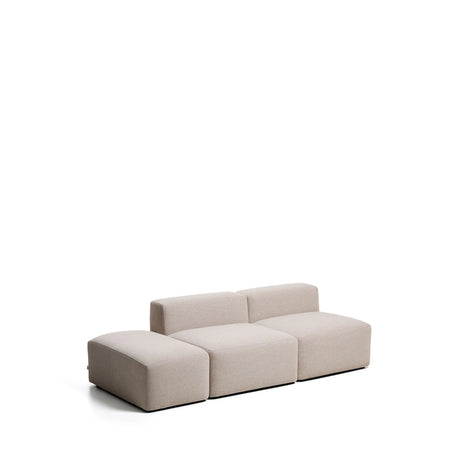 3-Sitzer-Sofa Blok mit Pouf-Randmodul in beiger Chenille, 240 cm, FSC Mix Credit von Kave Home – Bild 4