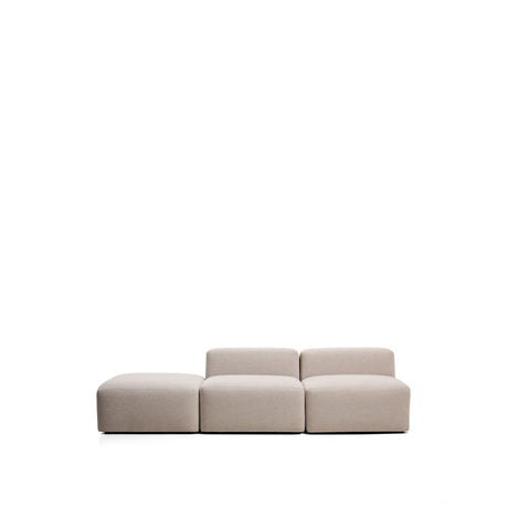 3-Sitzer-Sofa Blok mit Pouf-Randmodul in beiger Chenille, 270 cm, FSC Mix Credit von Kave Home – Bild 1