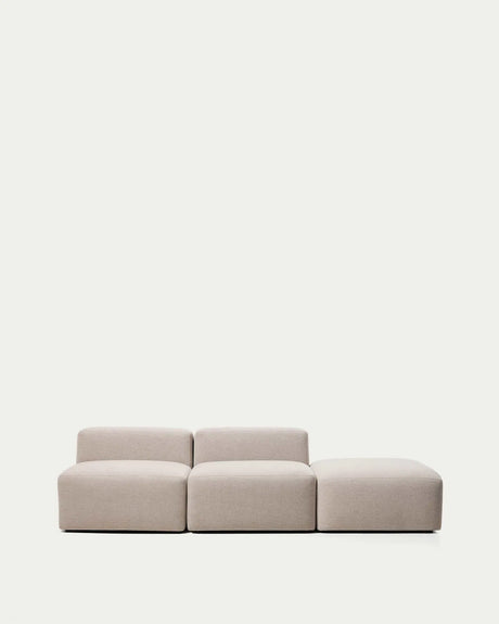 3-Sitzer-Sofa Blok mit Pouf-Randmodul in beiger Chenille, 270 cm, FSC Mix Credit von Kave Home – Bild 2