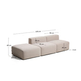3-Sitzer-Sofa Blok mit Pouf-Randmodul in beiger Chenille, 270 cm, FSC Mix Credit von Kave Home – Bild 3