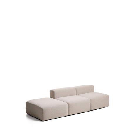3-Sitzer-Sofa Blok mit Pouf-Randmodul in beiger Chenille, 270 cm, FSC Mix Credit von Kave Home – Bild 4