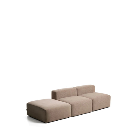 3-Sitzer-Sofa Blok mit Pouf-Randmodul in brauner Chenille, 270 cm, FSC Mix Credit von Kave Home – Bild 4