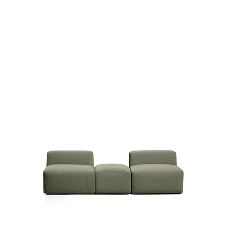 3-Sitzer-Sofa Blok mit Pouf-Randmodul in moosgrüner Chenille, 240 cm, FSC Mix Credit von Kave Home – Bild 5