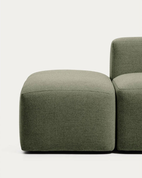 3-Sitzer-Sofa Blok mit Pouf-Randmodul in moosgrüner Chenille, 240 cm, FSC Mix Credit von Kave Home – Bild 6