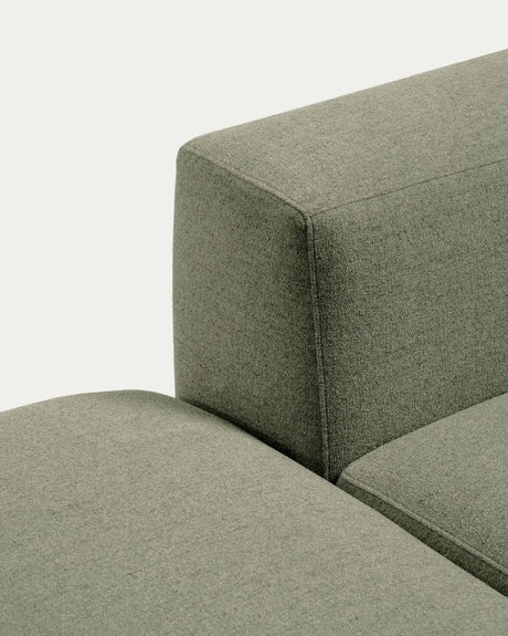 3-Sitzer-Sofa Blok mit Pouf-Randmodul in moosgrüner Chenille, 240 cm, FSC Mix Credit von Kave Home – Bild 7