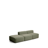 3-Sitzer-Sofa Blok mit Pouf-Randmodul in moosgrüner Chenille, 270 cm, FSC Mix Credit von Kave Home – Bild 3