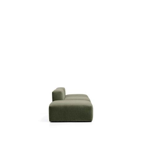 3-Sitzer-Sofa Blok mit Pouf-Randmodul in moosgrüner Chenille, 270 cm, FSC Mix Credit von Kave Home – Bild 4