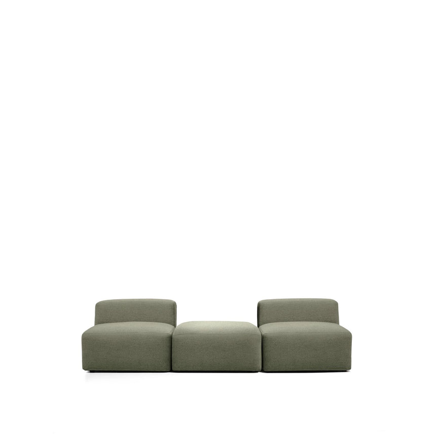 3-Sitzer-Sofa Blok mit Pouf-Randmodul in moosgrüner Chenille, 270 cm, FSC Mix Credit von Kave Home – Bild 5
