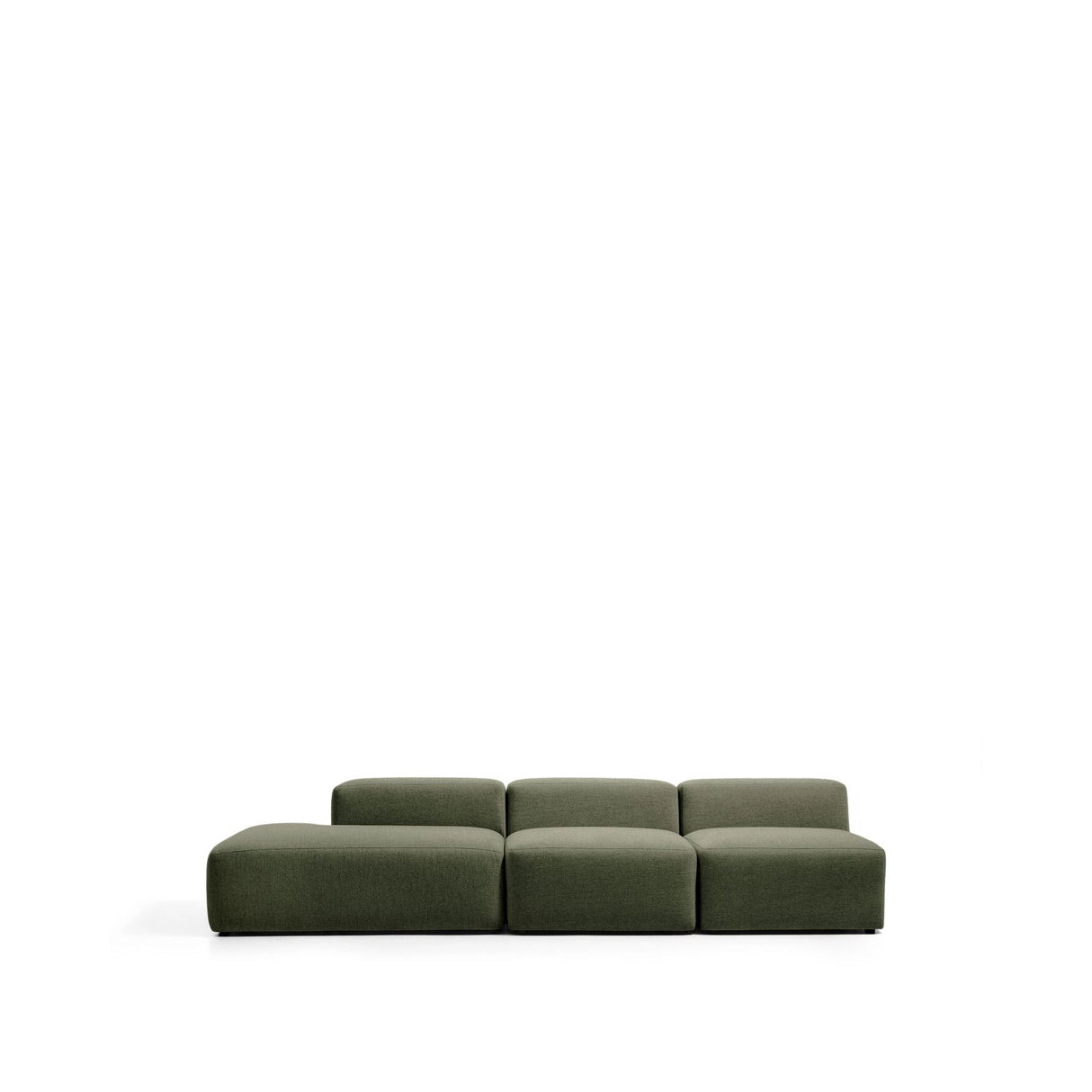 3-Sitzer-Sofa Blok mit Randmodul links in moosgrüner Chenille, 325 cm, FSC Mix Credit von Kave Home – Bild 1